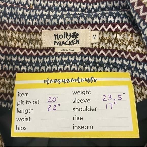 Molly Bracken Single Breasted Multicolored Zigzag Design Jacket Blazer Size M - Picture 11 of 11